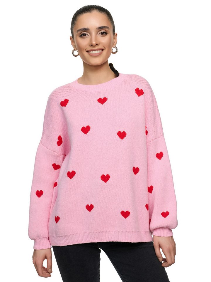 Worldclassca Strickpullover WORLDCLASSCA Damen Strickpulllover mit eingestrickten Herzen LOVE Neue Kollektion - Stilvolle und gemütliche Strickmode für Damen von Worldclassca