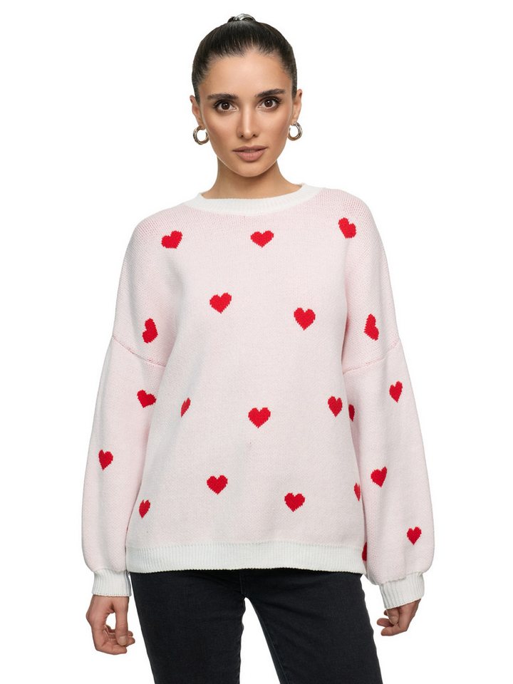 Worldclassca Strickpullover WORLDCLASSCA Damen Strickpulllover mit eingestrickten Herzen LOVE Neue Kollektion - Stilvolle und gemütliche Strickmode für Damen von Worldclassca
