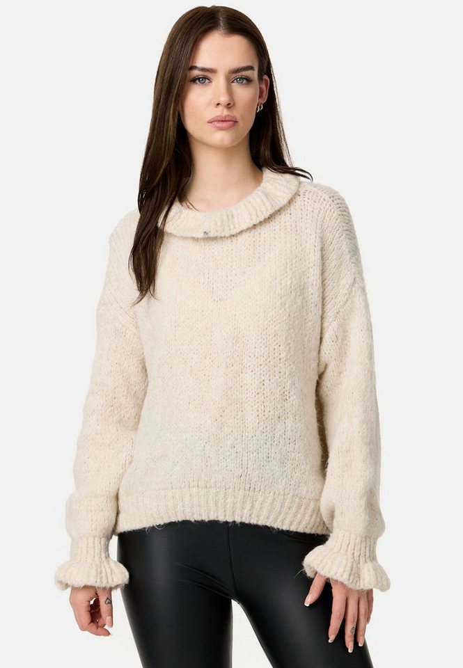 Worldclassca Strickpullover Worldclassca Oversize Damen Strickpullover Oberteil Rüschen Pullover von Worldclassca