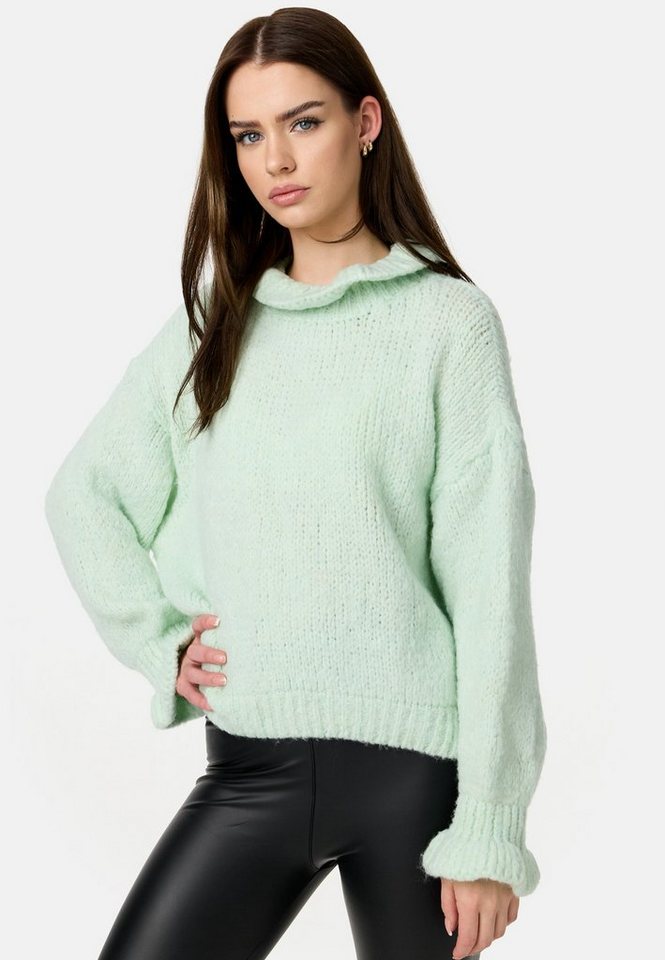 Worldclassca Strickpullover Worldclassca Oversize Damen Strickpullover Oberteil Rüschen Pullover von Worldclassca