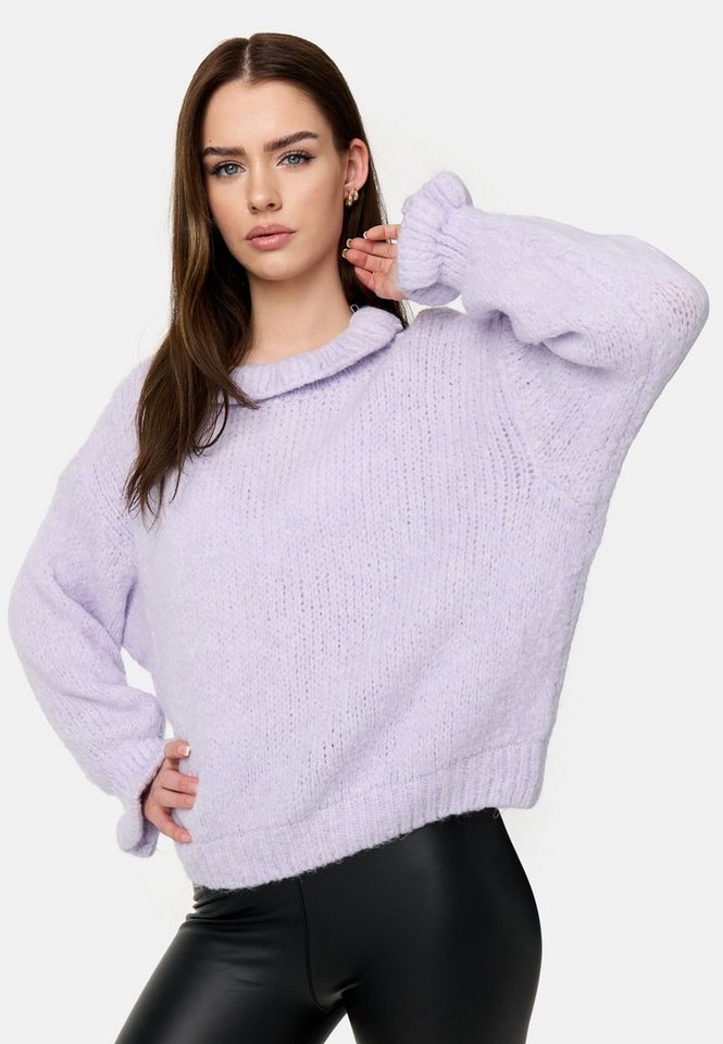 Worldclassca Strickpullover Worldclassca Oversize Damen Strickpullover Oberteil Rüschen Pullover von Worldclassca