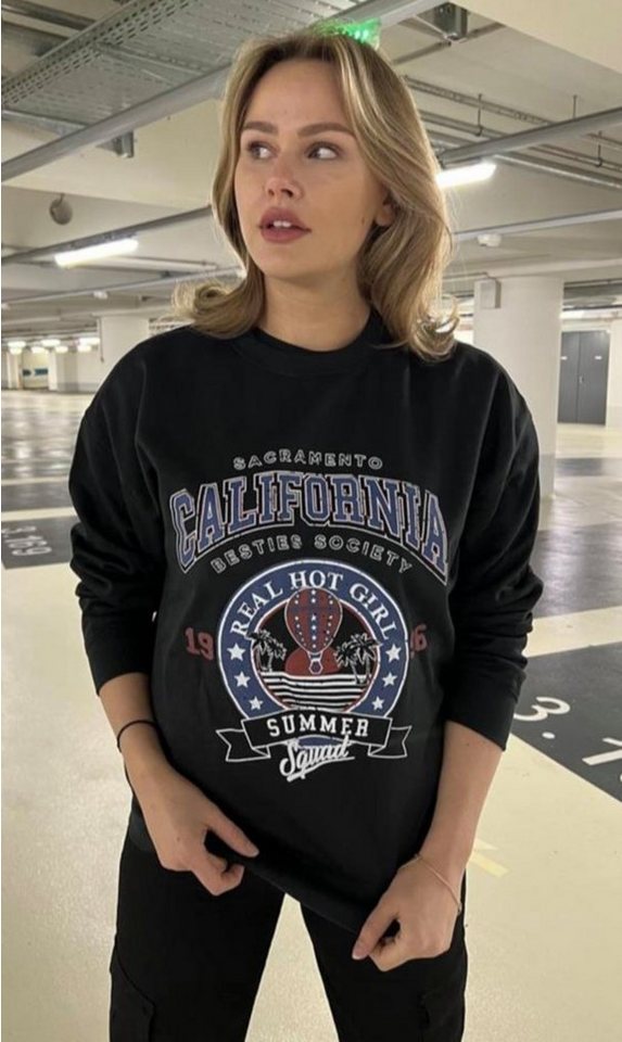 Worldclassca Sweater Worldclassca Sweatshirt California Print Langarmshirt Pullover von Worldclassca