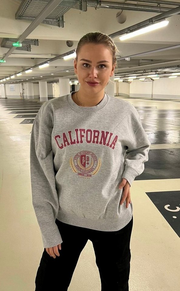 Worldclassca Sweatshirt Worldclassca Damen Mädchen Oversized Sweatshirt Lounge Homewear Sweater Shirt Bedruckt Schriftzug CALIFORNIA College Uni Farben Freizeit Sport Langarmshirt Oberteil Pulli Pullover Blogger NEU von Worldclassca