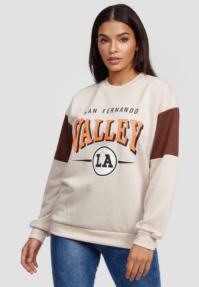 Worldclassca Sweatshirt Worldclassca Damen Mädchen Oversized Sweatshirt Lounge Homewear Sweater Shirt Bedruckt Schriftzug VALLEY College Uni Farben Freizeit Sport Langarmshirt Oberteil Pulli Pullover Blogger NEU S-L von Worldclassca