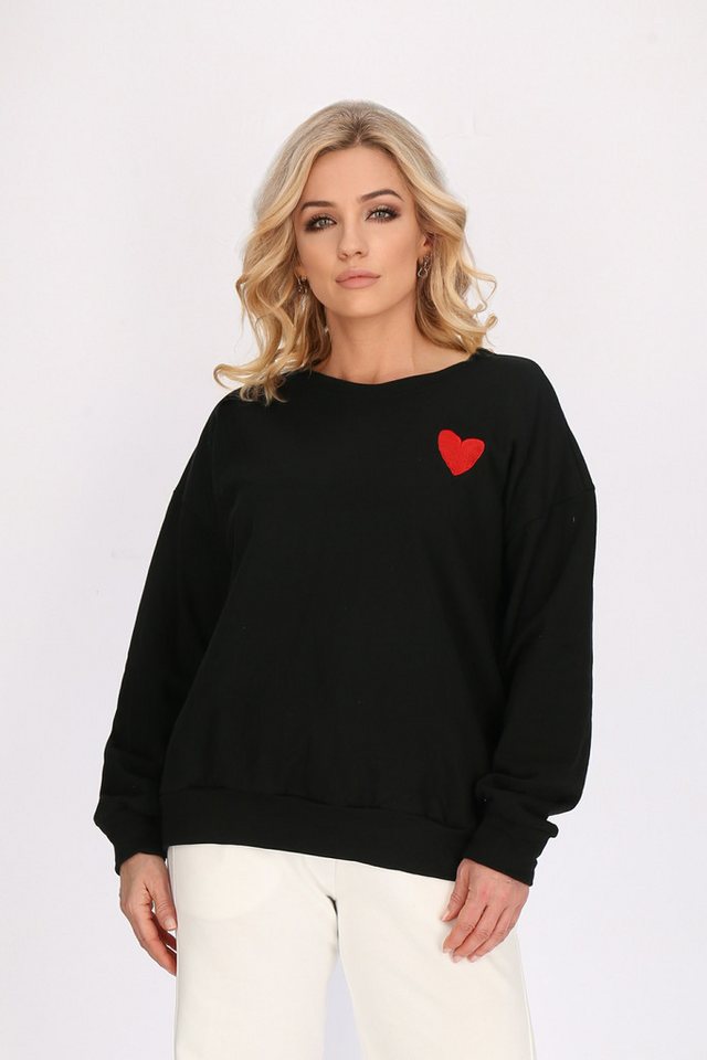 Worldclassca Sweatshirt Worldclassca Damen Sweatshirt Herz Love Langarmshirt Pullover Neu von Worldclassca