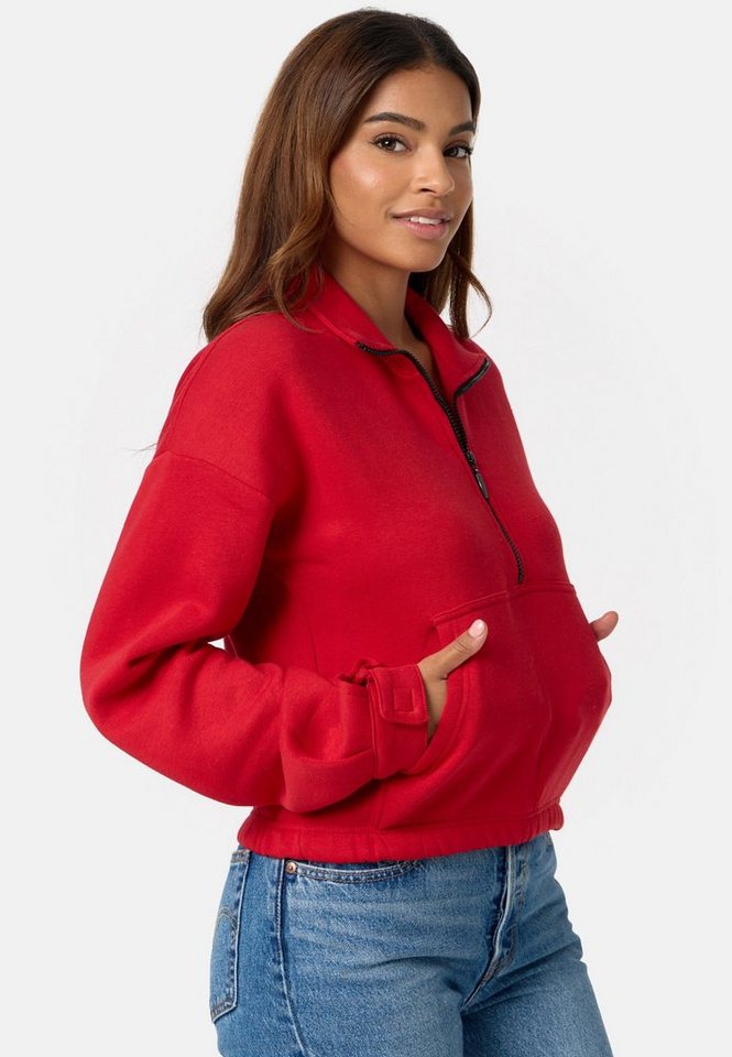 Worldclassca Sweatshirt Worldclassca Oversized Basic Sweatshirt Zipper Langarmshirt Pullover von Worldclassca