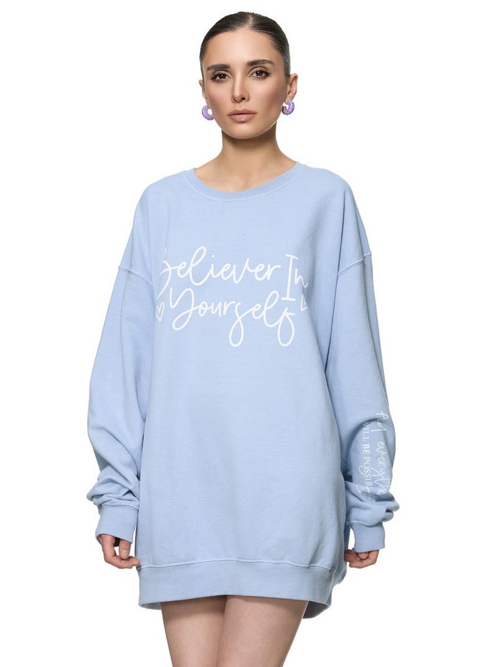 Worldclassca Sweatshirt Worldclassca Oversized Sweatshirt BELIVE Print Langarm Pullover PRINT - BELIVE IN YOURSELF - AND EVERYTHING WILL BE POSITIVE Worldclassca Sweatshirt Worldclassca Oversized Sweatshirt BELIVE Print Langarm Pullover PRINT - BELIVE IN YOURSELF - AND EVERYTHING WILL BE POSITIVE von Worldclassca
