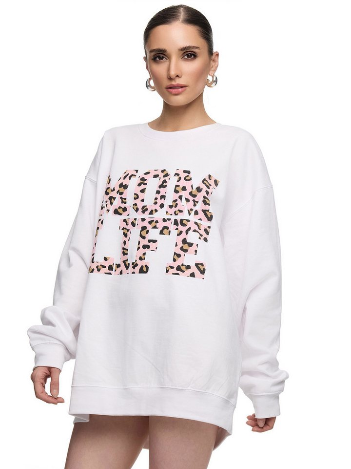 Worldclassca Sweatshirt Worldclassca Oversized Sweatshirt MOM LIFE Print Langarm Pullover Freizeit Sweatshirt von Worldclassca