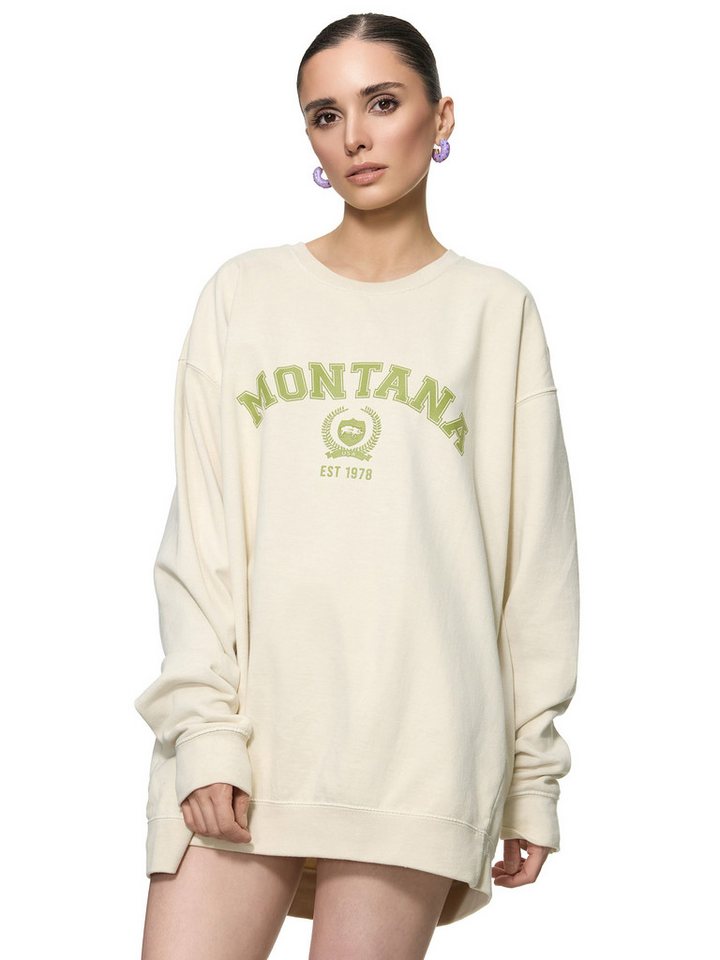 Worldclassca Sweatshirt Worldclassca Oversized Sweatshirt MONTANA Print Langarm Pullover PRINT - MONTANA von Worldclassca