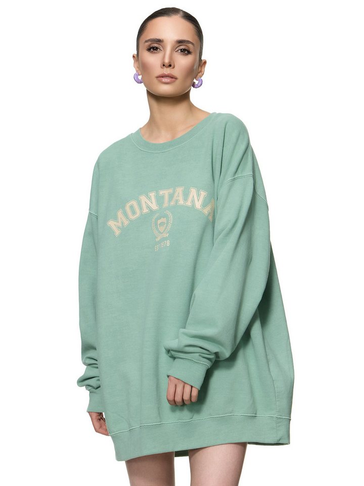 Worldclassca Sweatshirt Worldclassca Oversized Sweatshirt MONTANA Print Langarm Pullover PRINT - MONTANA von Worldclassca