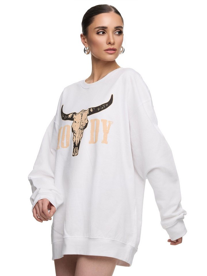 Worldclassca Sweatshirt Worldclassca Oversized Sweatshirt Print HOWDY Stier Langarm Pullover Print - HOWDY von Worldclassca