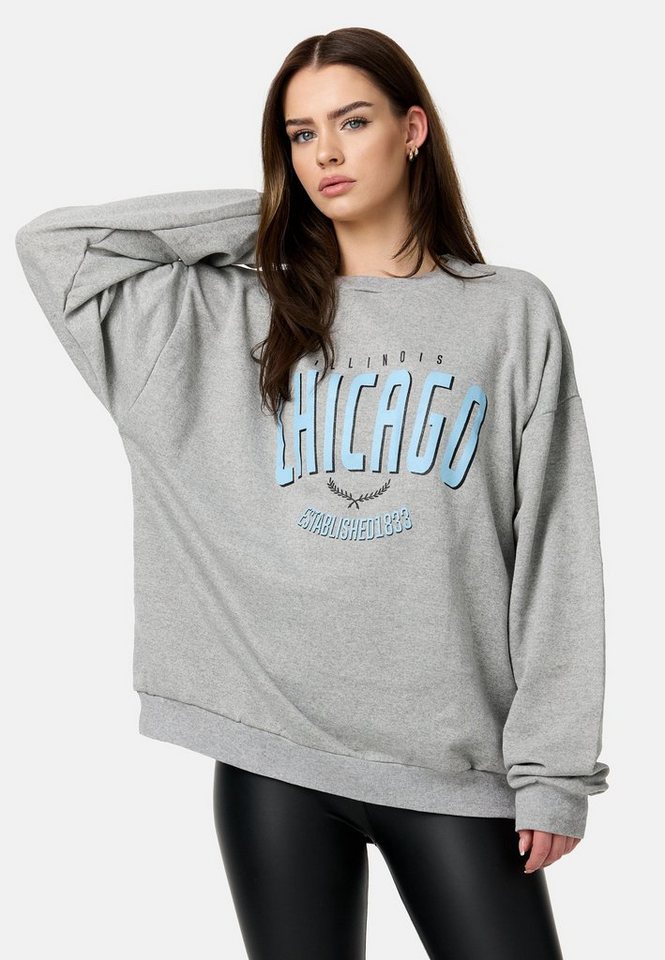 Worldclassca Sweatshirt Worldclassca Oversized Sweatshirt Sweater Shirt Bedruckt Langarmshirt von Worldclassca