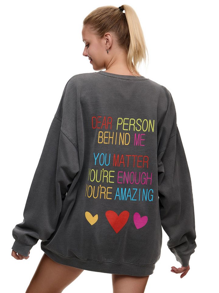 Worldclassca Sweatshirt Worldclassca Oversized Sweatshirt YOU MATTER Print Langarm Pullover von Worldclassca