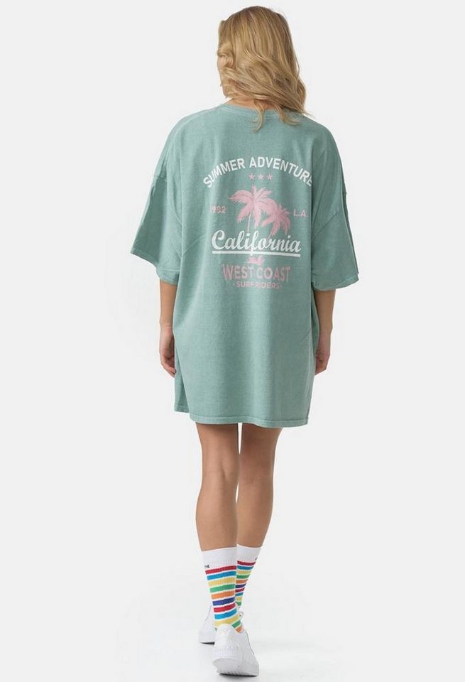 Worldclassca T-Shirt Worldclassca Oversized California Print T-Shirt lang Sommer Oberteil von Worldclassca