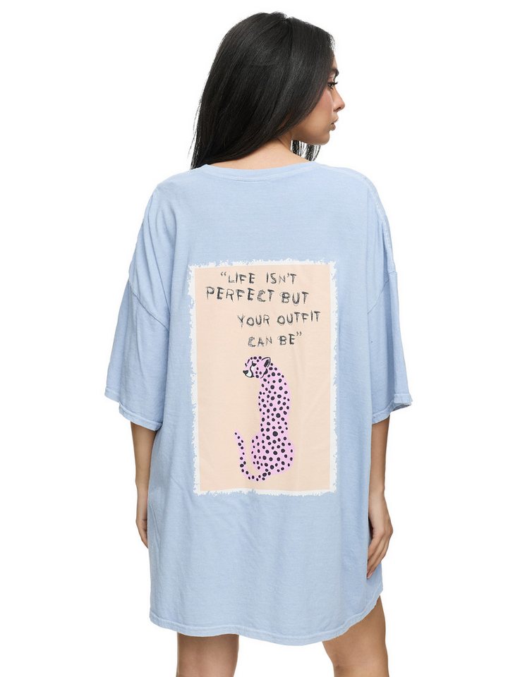 Worldclassca T-Shirt Worldclassca Oversized Print ANIMAL T-Shirt Outfit Sommer Oberteil PRINT - LIFE ISN´T PERFECT BUT YOUR OUTFIT CAN BE - VINTAGE von Worldclassca