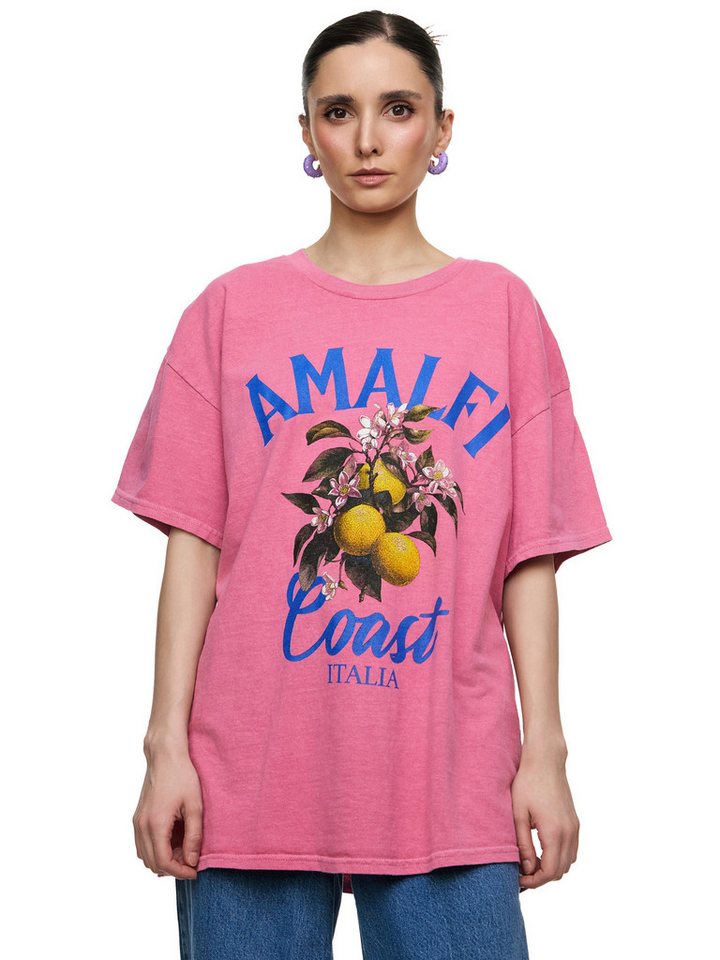 Worldclassca T-Shirt Worldclassca Oversized Print Amalfi Coast T-Shirt Sommer Oberteil Print - AMALFI C0AST ITALIA von Worldclassca