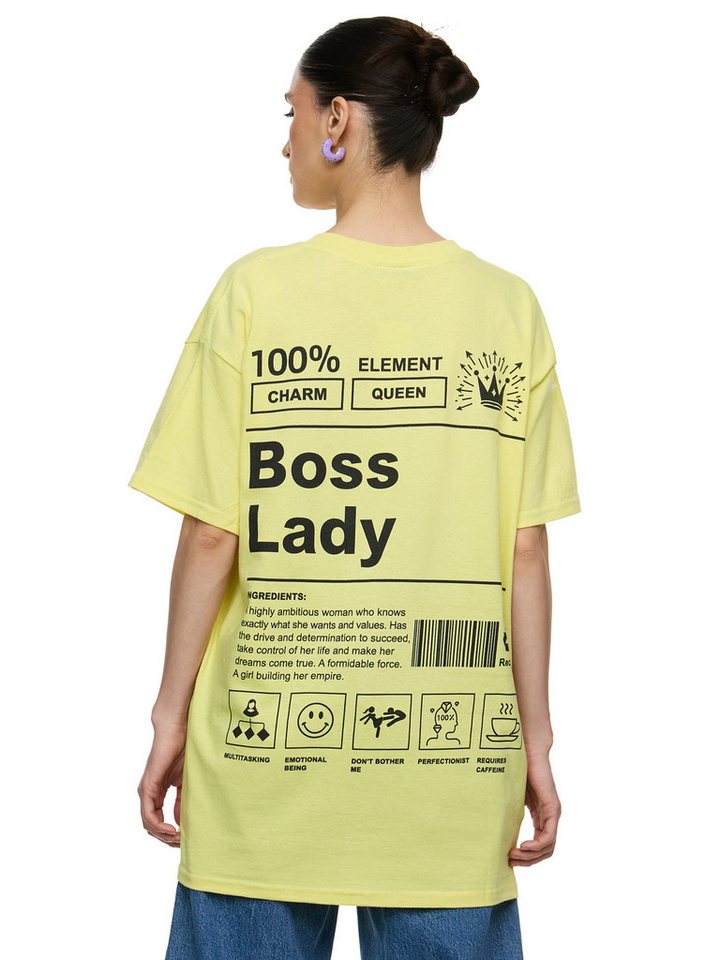 Worldclassca T-Shirt Worldclassca Oversized Print GIRL BOSS T-Shirt lang Sommer Oberteil von Worldclassca