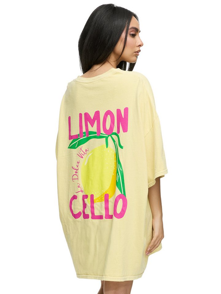 Worldclassca T-Shirt Worldclassca Oversized Print LIMON CELLO T-Shirt Sommer Oberteil PRINT- LIMON CELLO - LA DOLCE VITA von Worldclassca