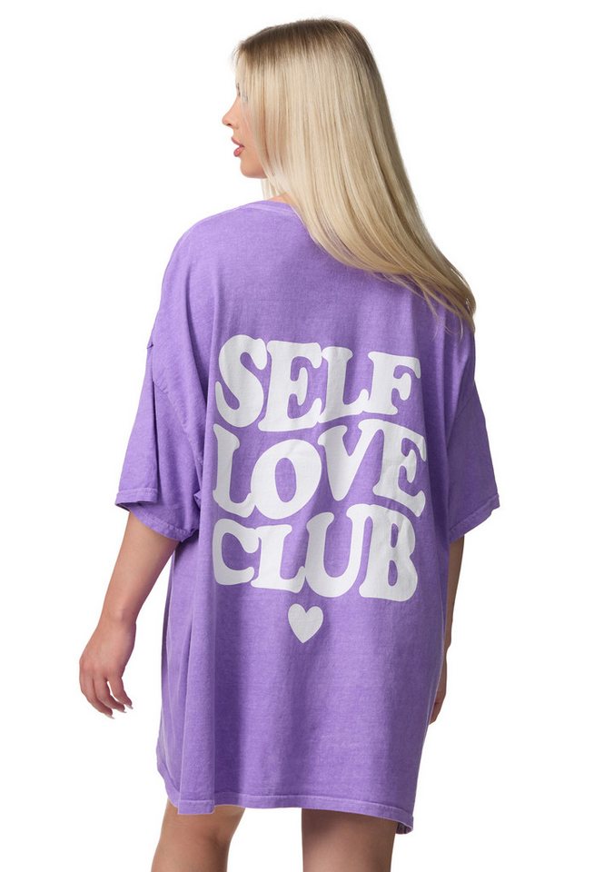 Worldclassca T-Shirt Worldclassca Oversized Print LOVE CLUB T-Shirt lang Sommer Oberteil von Worldclassca