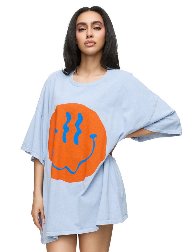 Worldclassca T-Shirt Worldclassca Oversized Print SMILE T-Shirt Sommer Oberteil PRINT - SMILE - OVERSIZED SHIRT von Worldclassca