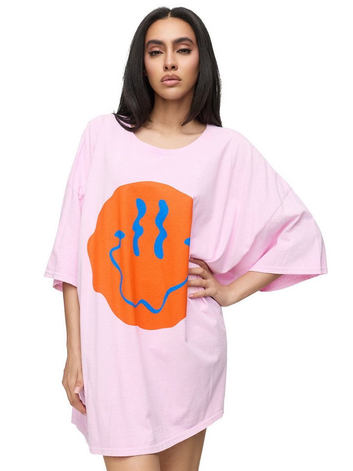 Worldclassca T-Shirt Worldclassca Oversized Print SMILE T-Shirt Sommer Oberteil PRINT - SMILE - OVERSIZED SHIRT von Worldclassca