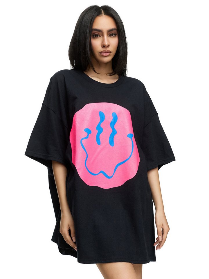 Worldclassca T-Shirt Worldclassca Oversized Print SMILE T-Shirt Sommer Oberteil PRINT - SMILE - OVERSIZED SHIRT von Worldclassca