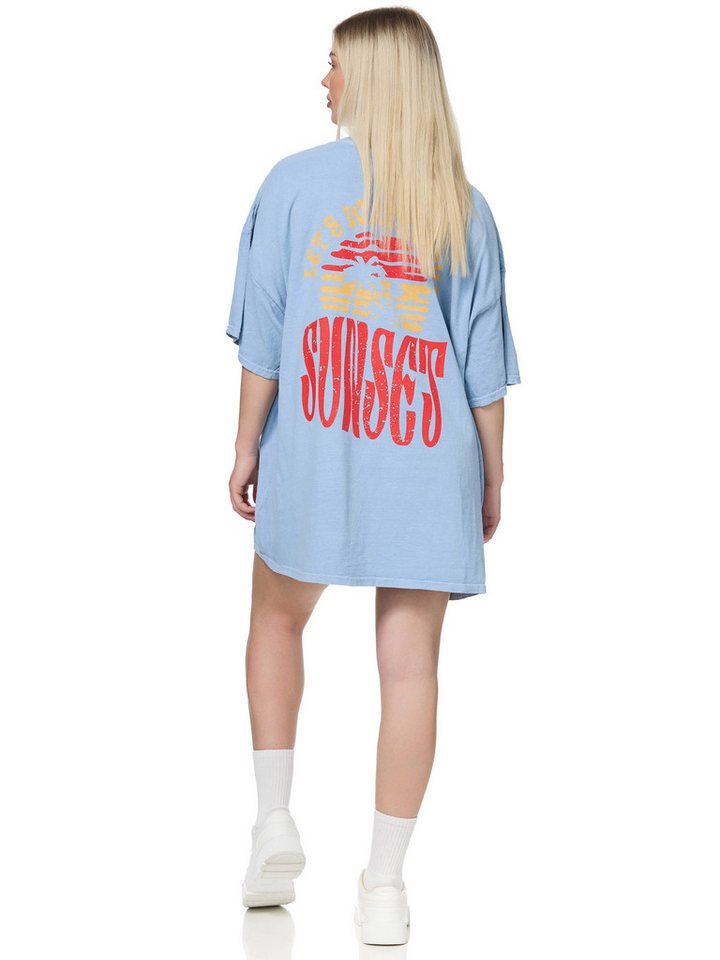 Worldclassca T-Shirt Worldclassca Oversized Print SUNSET T-Shirt lang Sommer Oberteil von Worldclassca