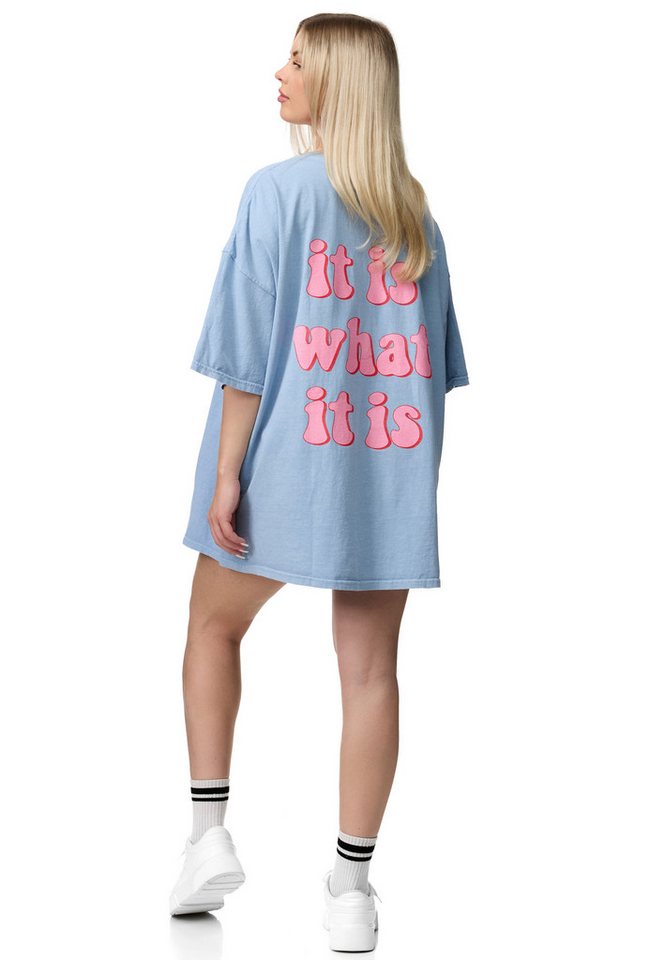 Worldclassca T-Shirt Worldclassca Oversized Print T-Shirt It is What is it Oberteil Lang von Worldclassca