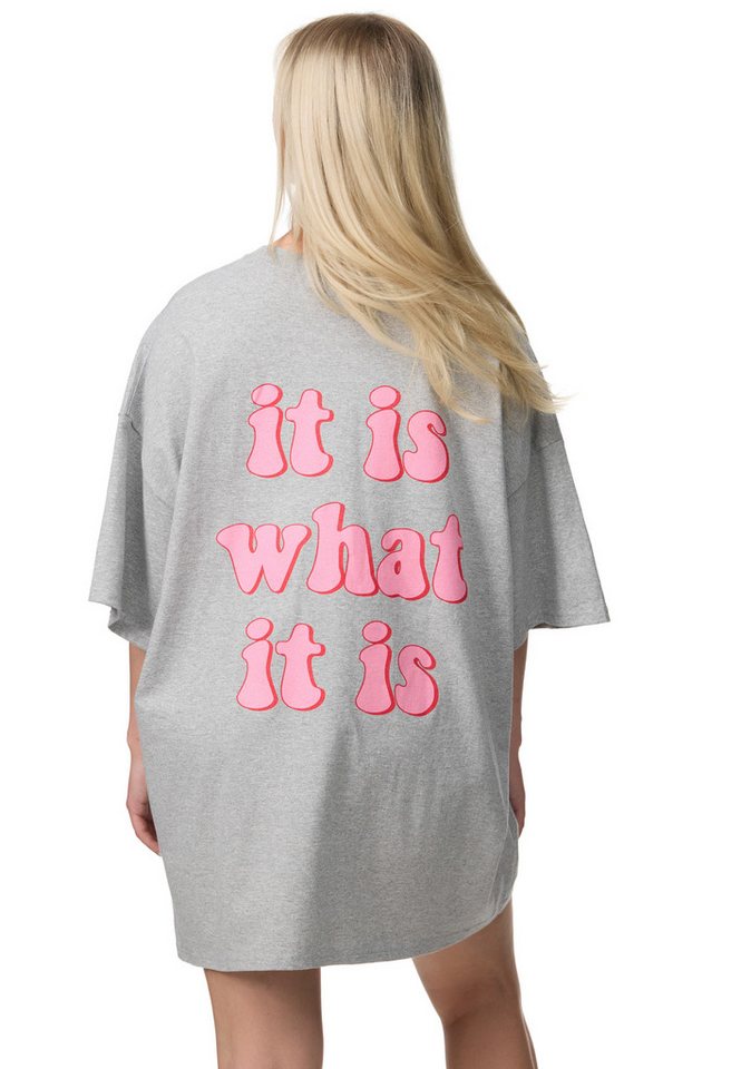 Worldclassca T-Shirt Worldclassca Oversized Print T-Shirt It is What is it Oberteil Lang von Worldclassca