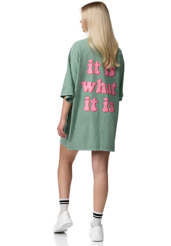 Worldclassca T-Shirt Worldclassca Oversized Print T-Shirt It is What is it Oberteil Lang von Worldclassca