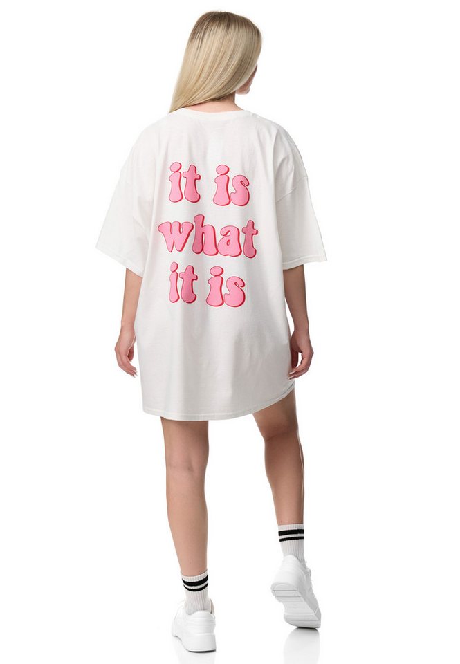Worldclassca T-Shirt Worldclassca Oversized Print T-Shirt It is What is it Oberteil Lang von Worldclassca