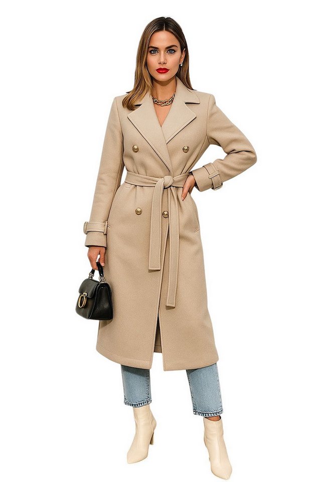 Worldclassca Trenchcoat Worldclassca Damen Trenchcoat mit Gürtel Reverskragen Gürtel Mantel von Worldclassca