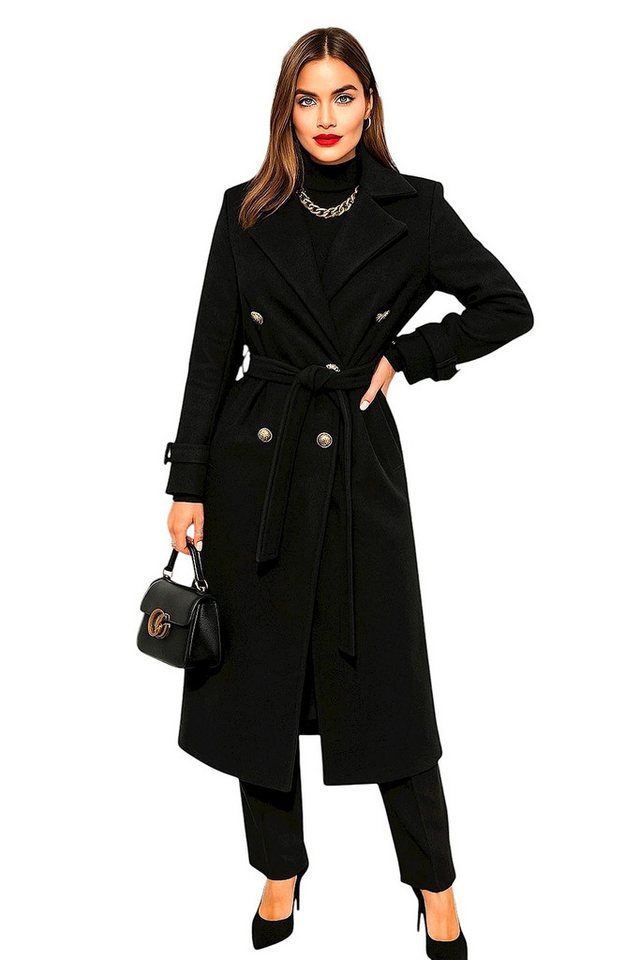 Worldclassca Trenchcoat Worldclassca Damen Trenchcoat mit Gürtel Reverskragen Gürtel Mantel von Worldclassca