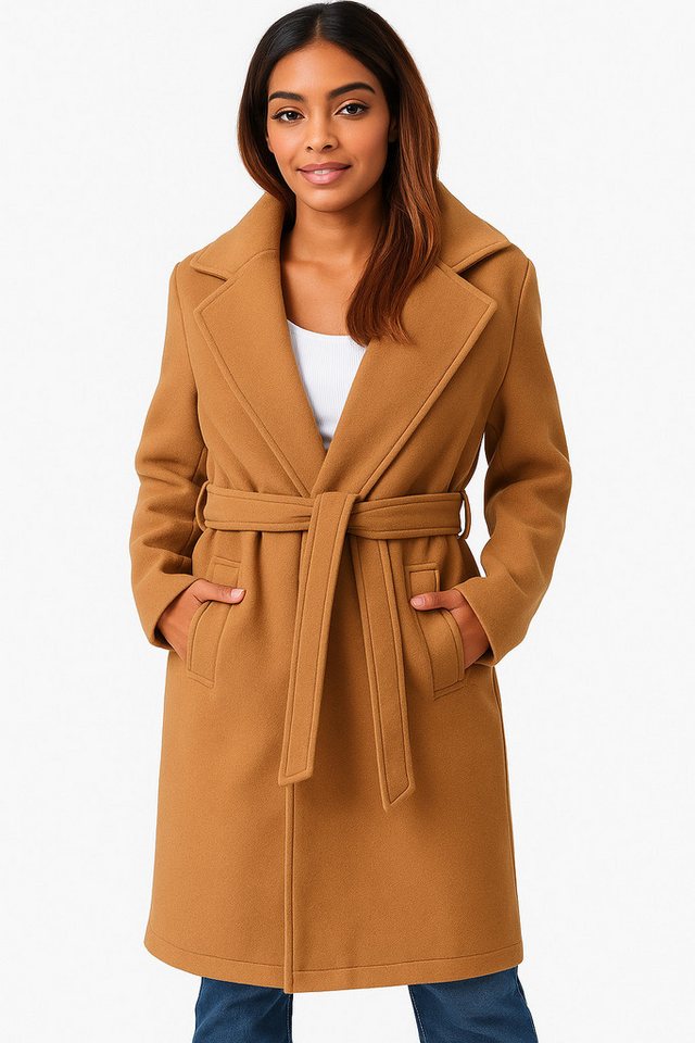 Worldclassca Trenchcoat Worldclassca Damen Trenchcoat mit Gürtel Reverskragen langer Mantel Neue Kollektion von Worldclassca