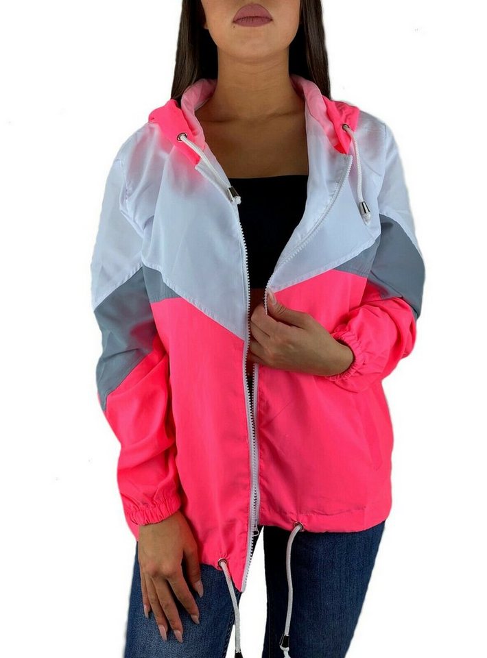 Worldclassca Windbreaker Worldclassca Damen Windbreaker Festival Jacke 90s Blouson Regen Kapuzenjacke Bomberjacke Sport Hoodie Übergangsjacke mit Reißverschluss Wasserabweisend XS-XL von Worldclassca