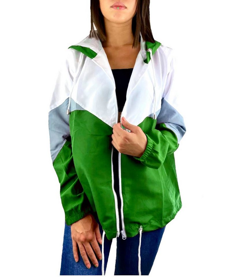 Worldclassca Windbreaker Worldclassca Damen Windbreaker Festival Jacke 90s Blouson Regen Kapuzenjacke Bomberjacke Sport Hoodie Übergangsjacke mit Reißverschluss Wasserabweisend XS-XL von Worldclassca