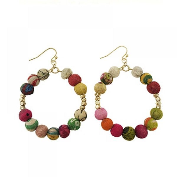 Worldfinds Kantha Ohrringe Timeless Hoops von Worldfinds