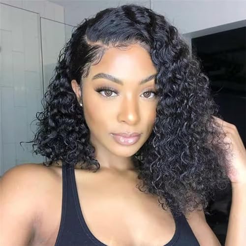 12 Inch Short Bob Wigs 13x4 Deep Wave Bob Wig Human Hair 180% Density Deep Curly 100% Virgin Human Hair Pre Plucked Wet and Wavy Glueless Transparent Lace Frontal Wig for Women Natural Hairline 12 Inch Short Bob Wigs 13x4 Deep Wave Bob Wig Human Hair 180% Density Deep Curly 100% Virgin Human Hair Pre Plucked Wet and Wavy Glueless Transparent Lace Frontal Wig for Women Natural Hairline von Worldnewhair