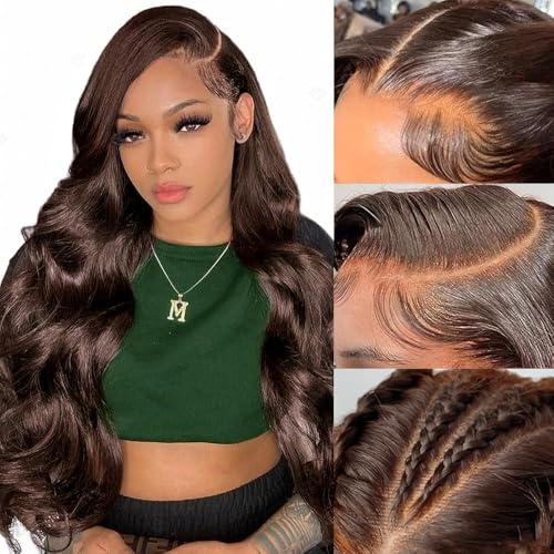 商品图片 Chocolate Brown 13x6 HD Lace Front Wigs Human Hair, Body Wave Wig For Black Women, Glueless Wigs Pre Plucked With Baby Hair, Human Hair Lace Frontal Wig 24 Inch 商品图片 Chocolate Brown 13x6 HD Lace Front Wigs Human Hair, Body Wave Wig For Black Women, Glueless Wigs Pre Plucked With Baby Hair, Human Hair Lace Frontal Wig 24 Inch von Worldnewhair