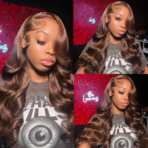 Chocolate Brown Human Hair Wig For Black Women, 13x6 HD Lace Front Wigs Human Hair 20 Inch,13x6 Lace Frontal Wigs 180 Density Body Wave Glueless Wig Pre Plucked Baby Hair Real Human Hair Chocolate Brown Human Hair Wig For Black Women, 13x6 HD Lace Front Wigs Human Hair 20 Inch,13x6 Lace Frontal Wigs 180 Density Body Wave Glueless Wig Pre Plucked Baby Hair Real Human Hair von Worldnewhair