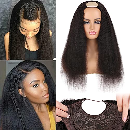 U Part Wig Human Hair Yaki Straight Wigs For Women 2x4 U Shape Kinky Traight Glueless Wig 20 inch Natural Black U Part Wig Human Hair Yaki Straight Wigs For Women 2x4 U Shape Kinky Traight Glueless Wig 20 inch Natural Black von Worldnewhair