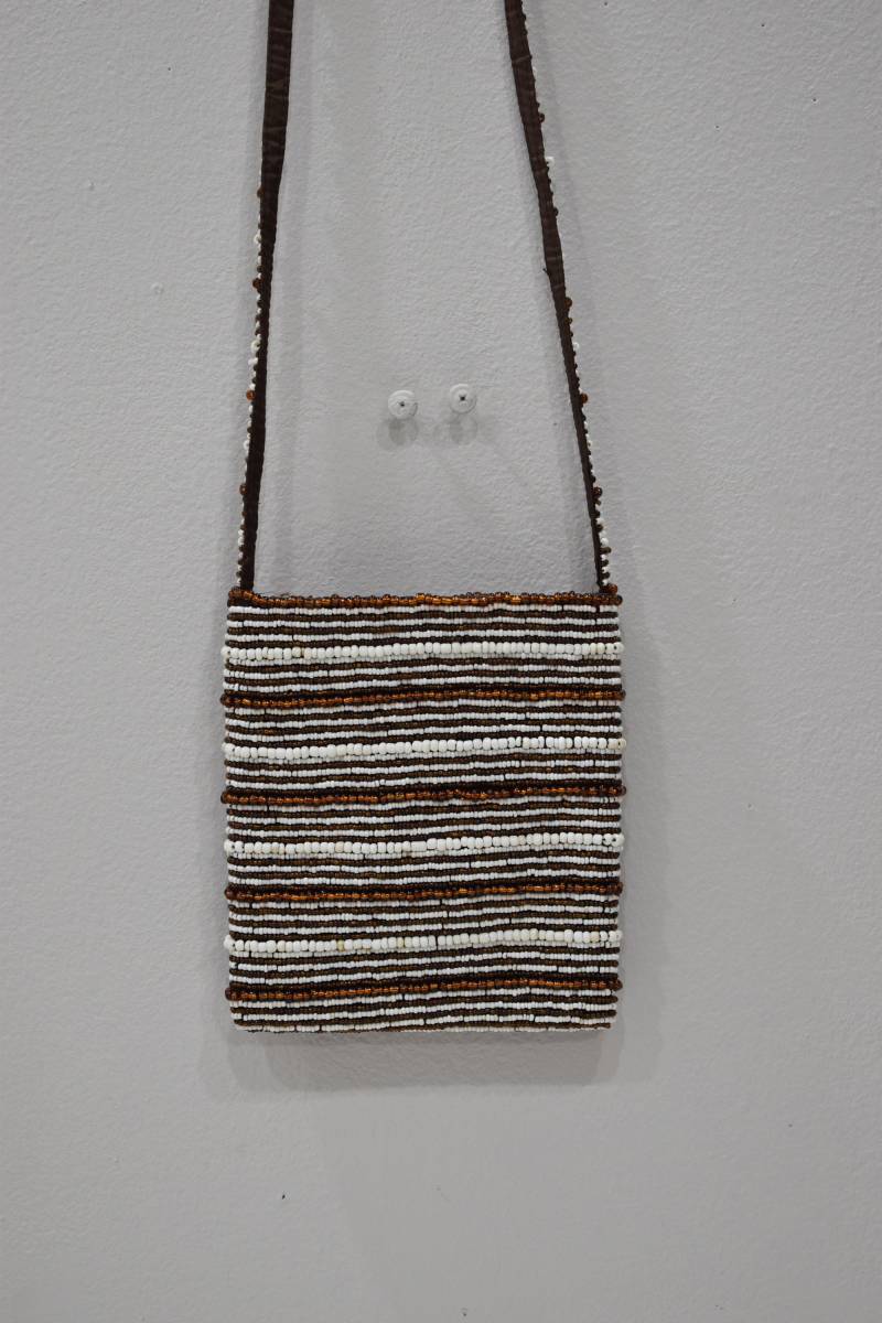 Geldbörse Perlen Bronze Weiß Gestreift Schultertasche von WorldofBacara