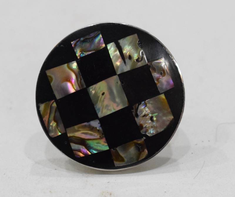 Ring Eingelegt Perlmutt Silber Einstellbar Indonesien von WorldofBacara