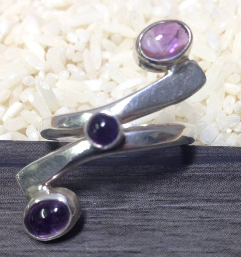 Ring Sterling Silber Amethyst Abstrakter Ring Sterling Silber Amethyst Abstrakter von WorldofBacara