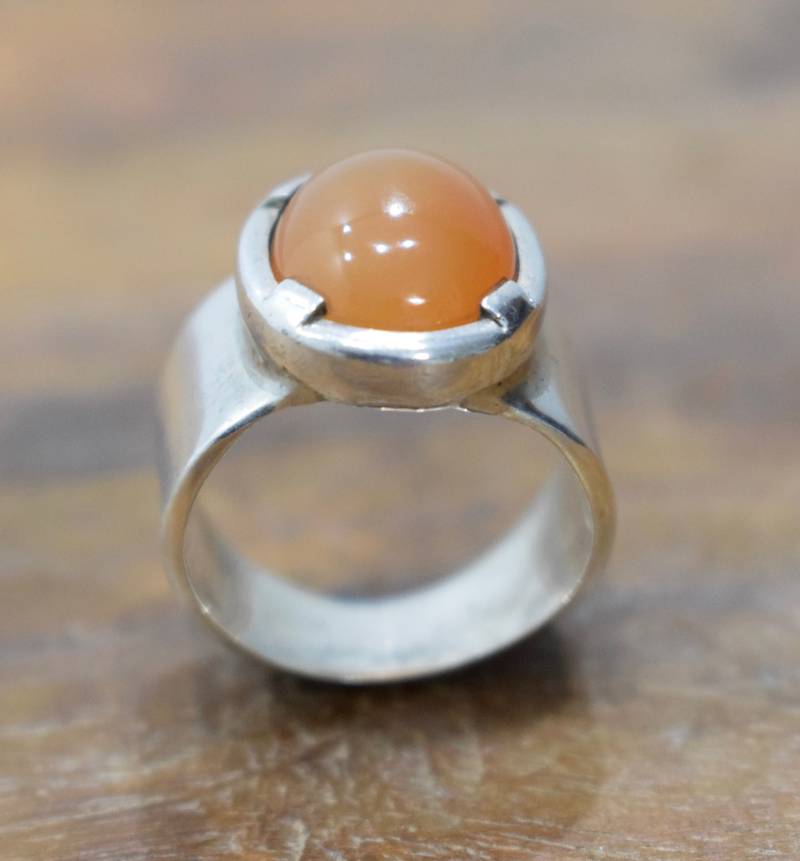 Ring Sterling Silber Carnelain Bandring Ring Sterling Silber Carnelain Bandring von WorldofBacara