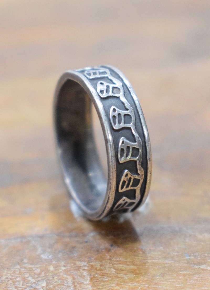 Ring Sterling Silber Geätzt Bandring von WorldofBacara