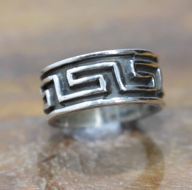 Ring Sterling Silber Geätzt Bandring Ring Sterling Silber Geätzt Bandring von WorldofBacara