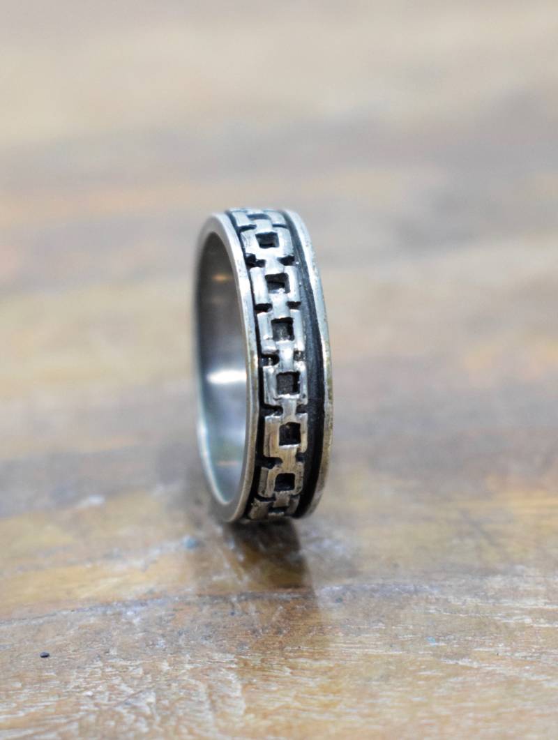 Ring Sterling Silber Geätzt Bandring Ring Sterling Silber Geätzt Bandring von WorldofBacara