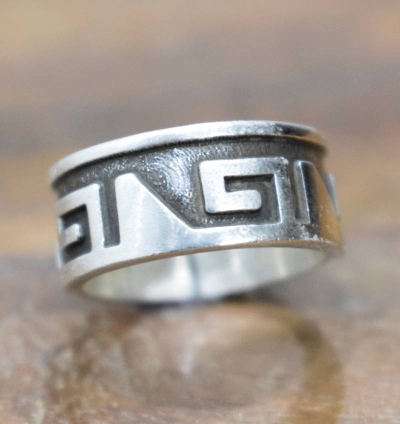 Ring Sterling Silber Geätzt Bandring Ring Sterling Silber Geätzt Bandring von WorldofBacara