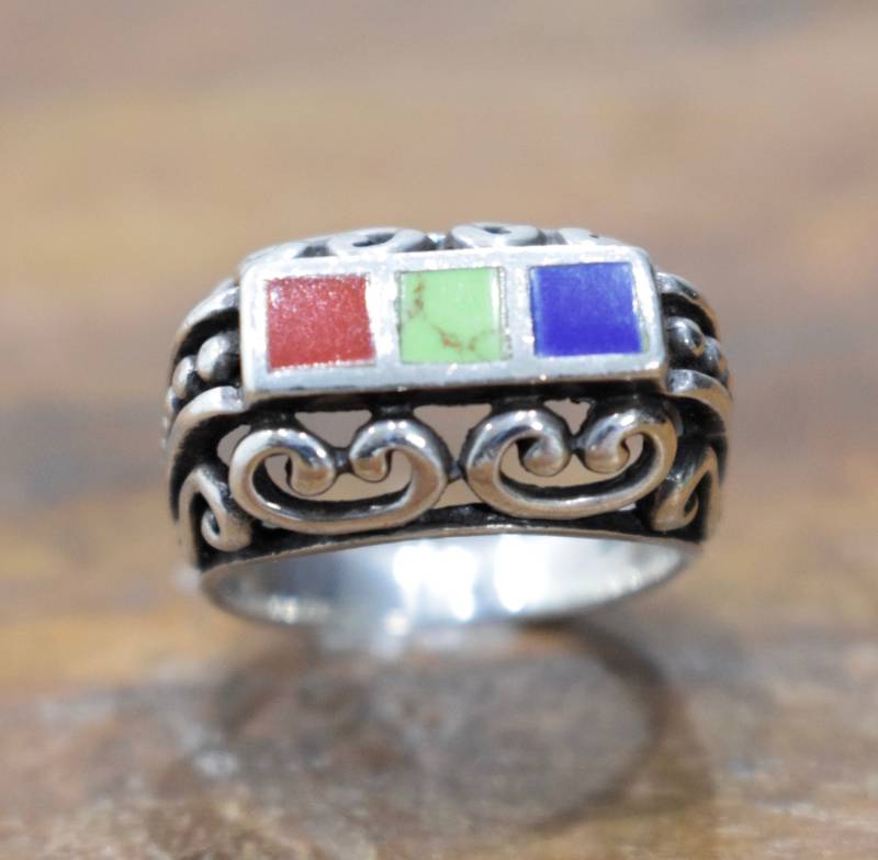 Ring Sterling Silber Inlay Ring Sterling Silber Inlay von WorldofBacara